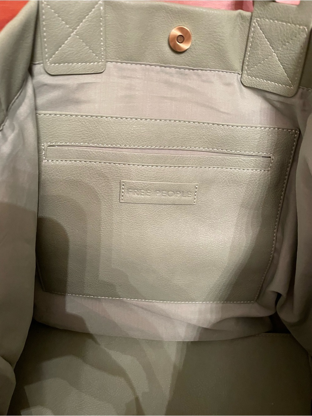 Free People Ventura Vegan Tote Bag in Sage Green - Picture 7 of 10